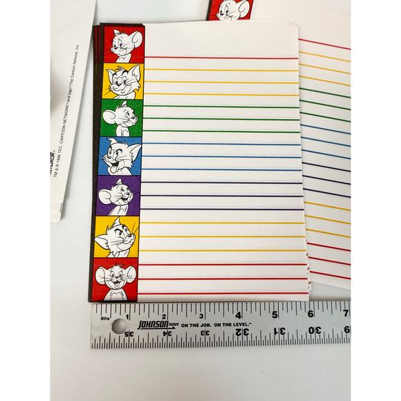 VTG 1996 Cartoon Network Tom & Jerry Rainbow Lined Stationery Set 16 Sheets - Picture 2 of 3